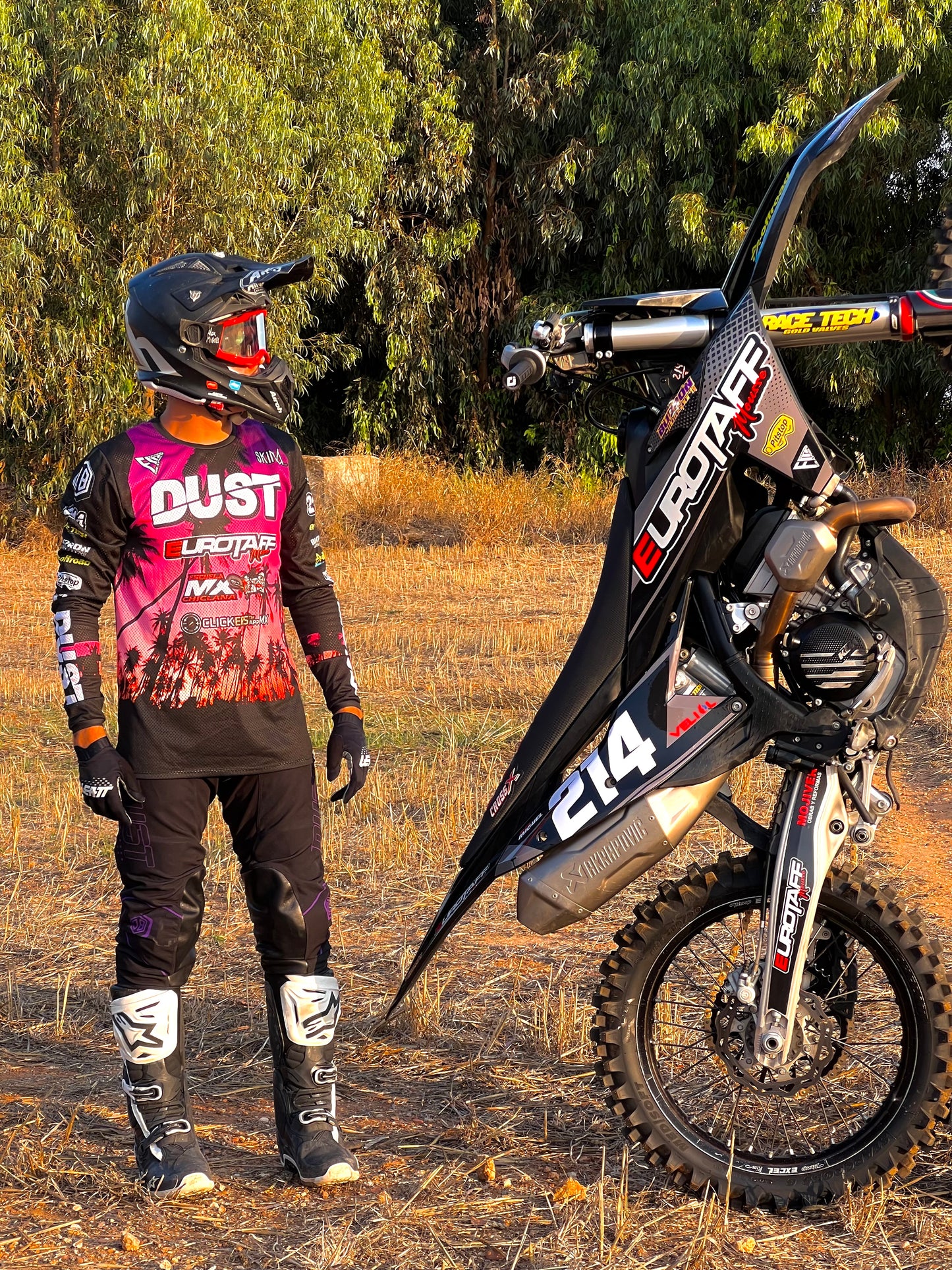 Combinaison de motocross | California Vibes / Pantalon de motocross noir | Équipement enduro