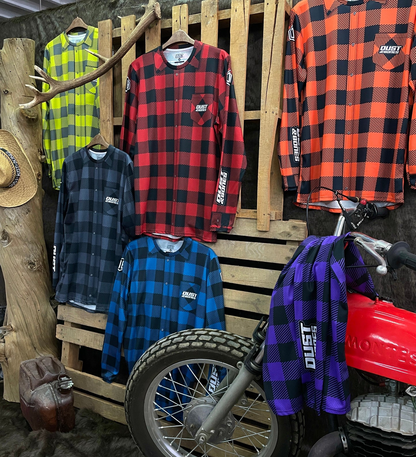 Motocross T-shirt | Redneck - Lumberjack Red | Mx Enduro Jersey Lumberjack Style