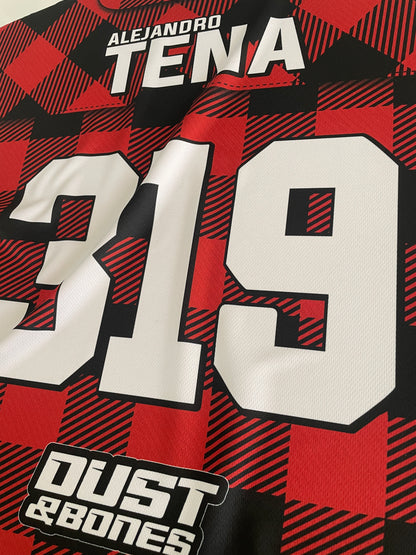 Motocross T-shirt | Redneck - Blaze Orange | Mx Enduro Jersey type Checkered Shirt