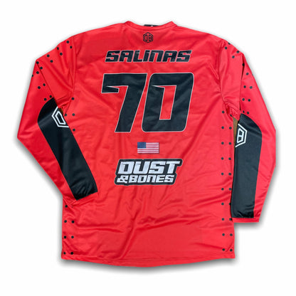 Motocross Suit | Dots motocross T-shirt / Red Motocross Pants | Enduro Equipment