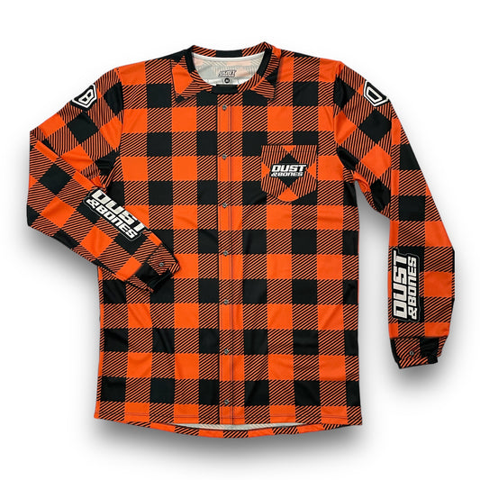 T-shirt motocross | Redneck - Orange flamboyant | Chemise à carreaux type maillot Mx Enduro